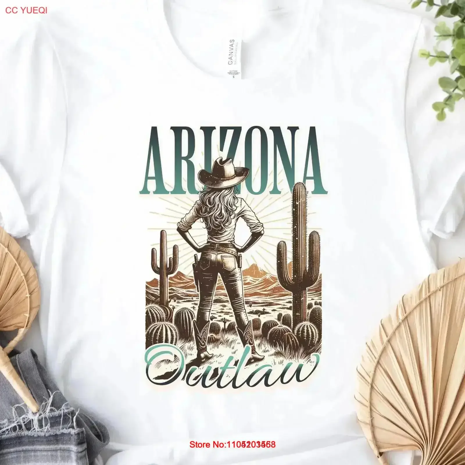 Arizona Outlaw T Shirt Western Desert Cowgirl vintage Washed Soft Comfortable graphic Slightly fashion vintage Washed Unisex