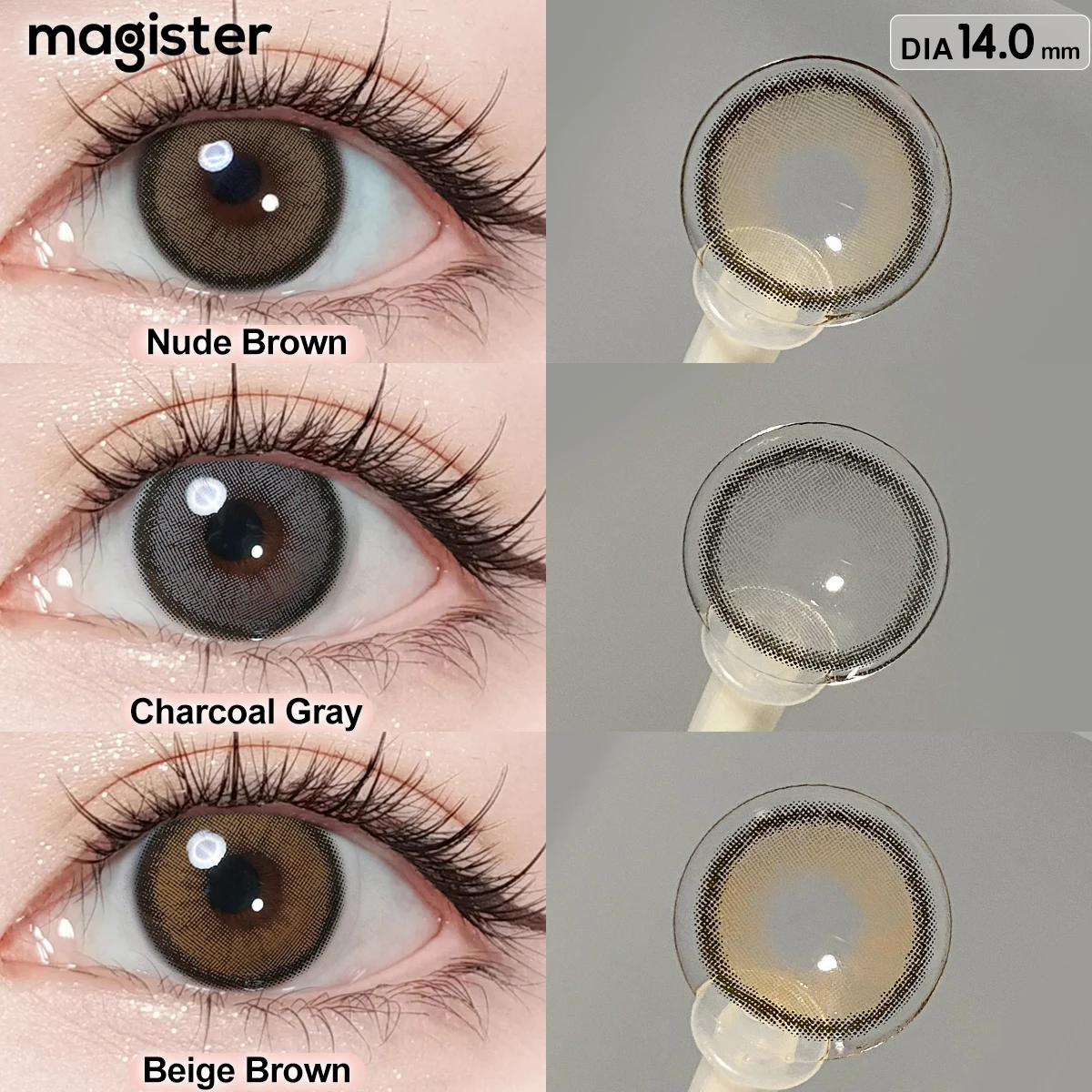 (0,00~-6,00) MAGISTER 14,0mm Kleine DIA Farbige Kontaktlinsen mit Dioptrien Weiche Fokus-Kontaktlinsen mit Stärke 6 Monate