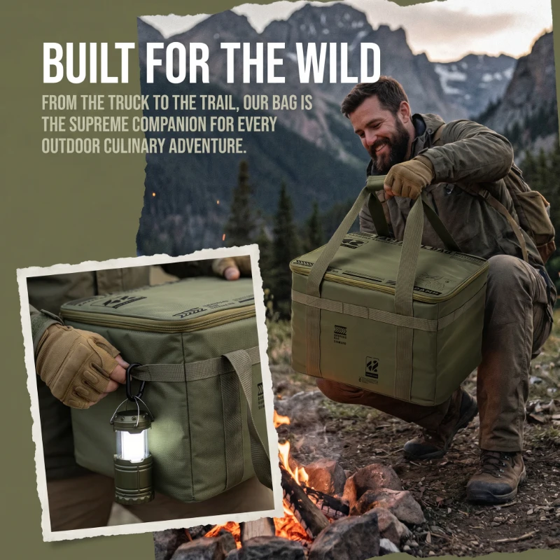Waterproof Large Capacity Tactical Storage Bag Outdoor Camping Organizer for Cookware Tableware Hiking