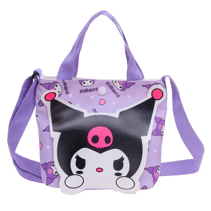 Sanrio Tote Bag Kawaii Cartoon Cinnamoroll Kuromi Shoulder Bags for Children Crossbody Messenger Pouch Cosmetic Travel Backpack