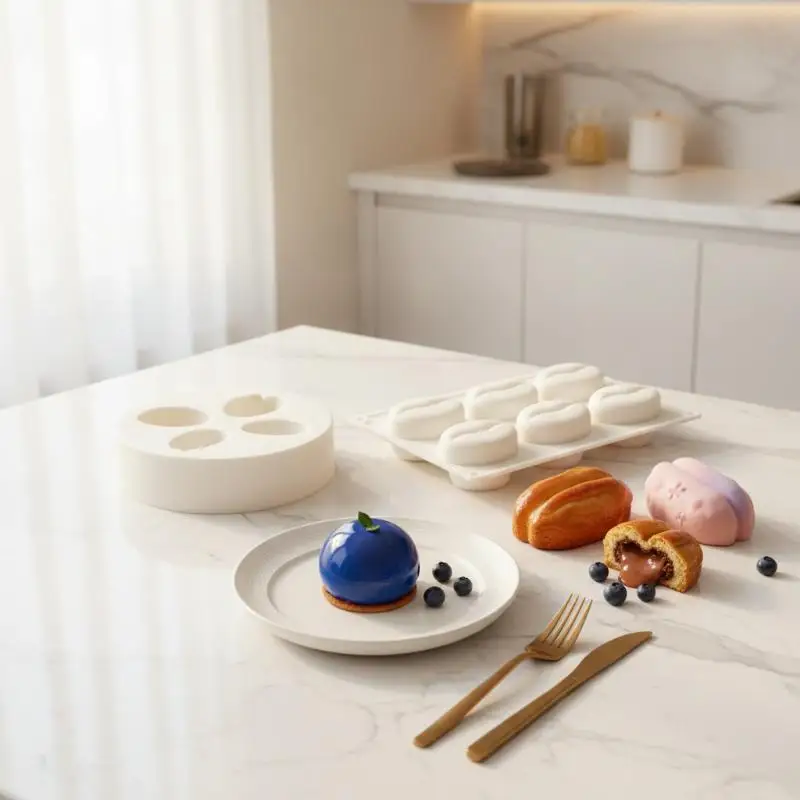 Silicone Flexible Non-Stick Dessert Molds 6-20 Cavities Food Grade for Home Baking Mousse Cake Chocolate Candy DIY Projects