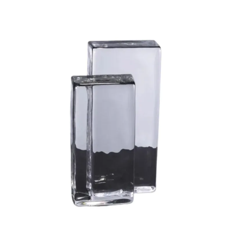 Ultra white series solid hot melt glass brick partition wall, transparent square crystal brick wall