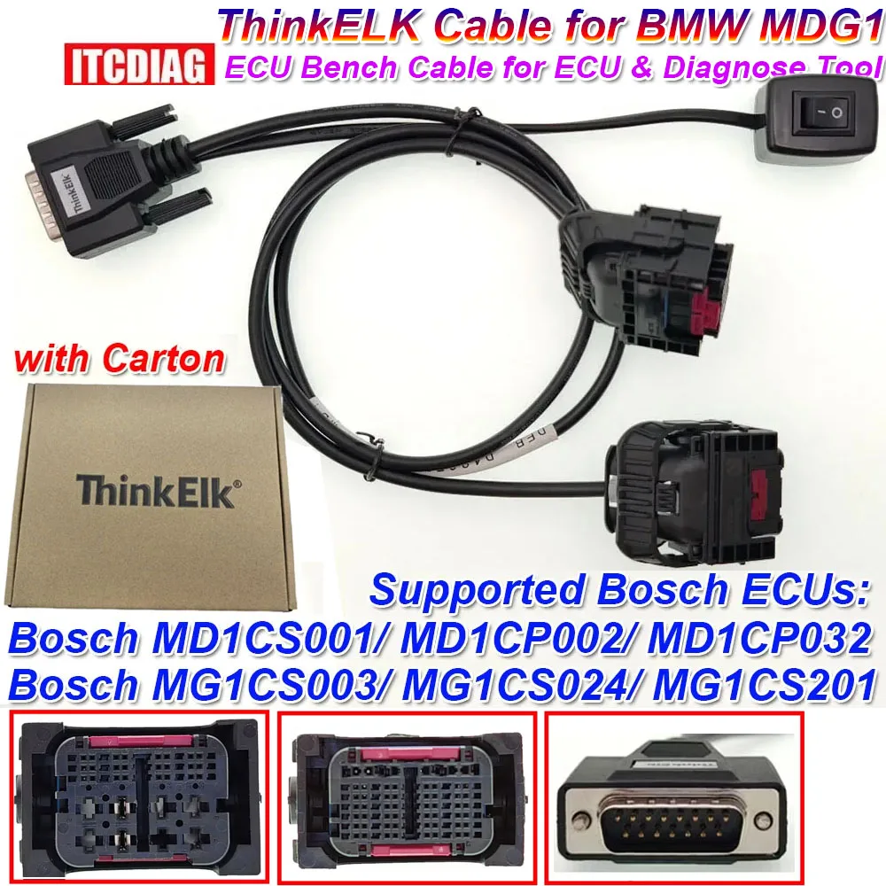 

Кабель ThinkELK для BMW MD1/MG1, поддержка Bosch MD1CS001/MD1CP002/MD1CP032/MG1CS003/MG1CS024/MG1CS201, кабель-переходник для ЭБУ
