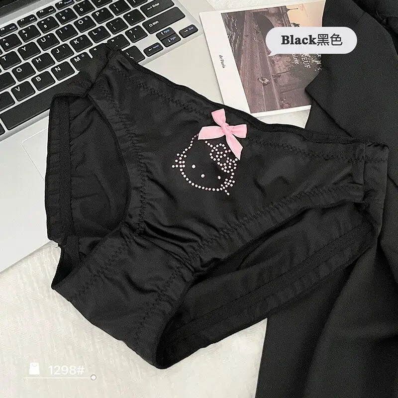 Hello Kitty Cartoon Femme Sexy Underpant Sanrio Cartoon Girl Thin Strap T-Back Y2K Diamond Printed Underwear Panties Girl's Gift