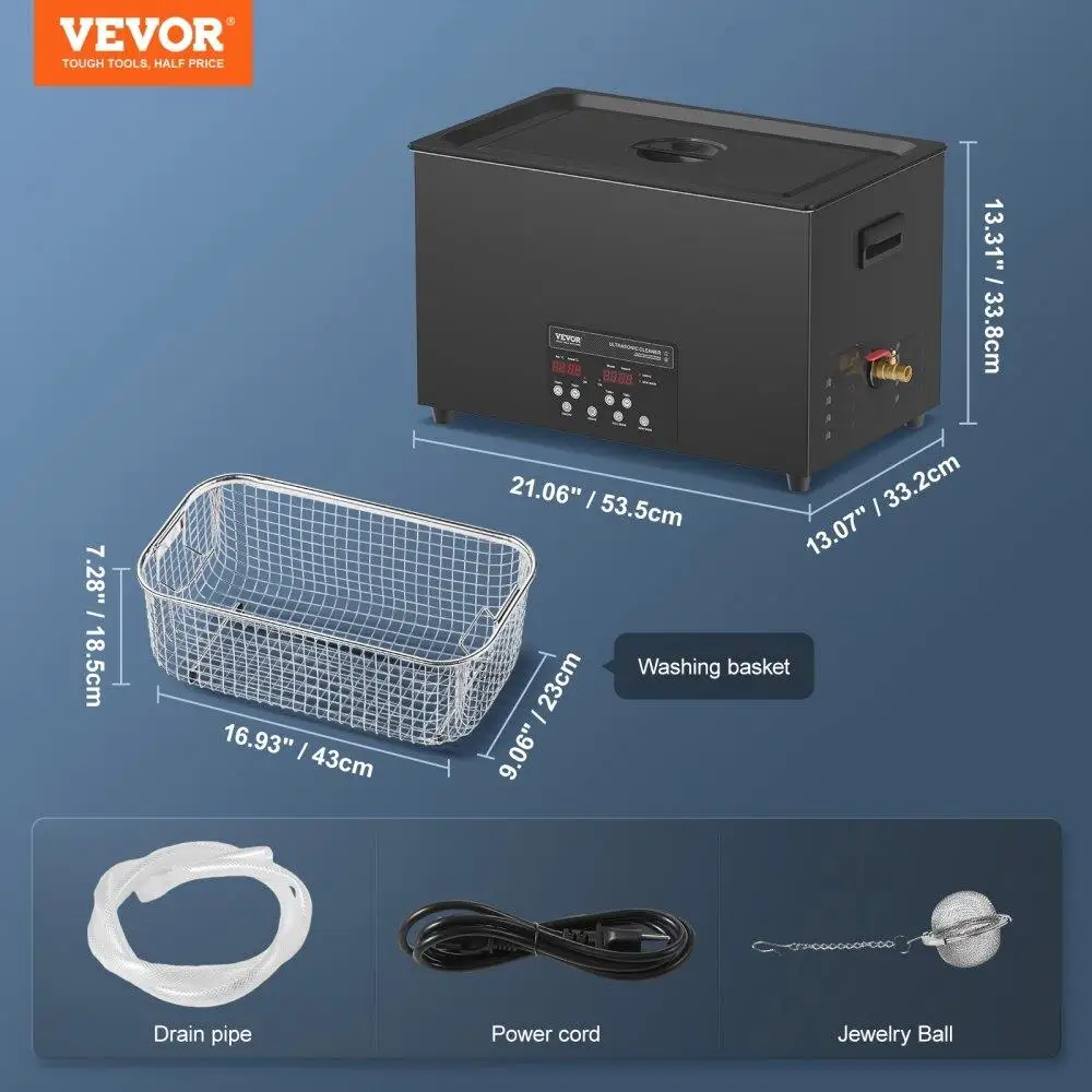 30L ultrasone reinigingsmachine 600W digitale reiniger met timerverwarmer Ontgassing en zachte modus 40 kHz voor sieraden voor houder