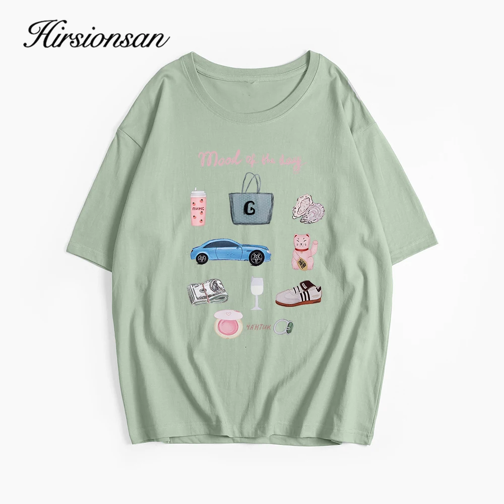 Hirsionsan Vintage Aesthetic Graphic Printed T Shirt Women Summer Cotton Soft Short Sleeve Tee Female Oversized Higt Street Tops image 6