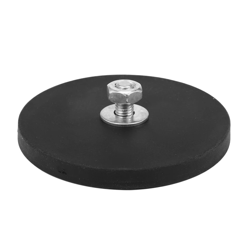 6Pcs 45KG Powerful Neodymium Magnet Disc Rubber Costed D88x8mm M8 Thread Surface Protecting LED Camera Car Mount Magnet