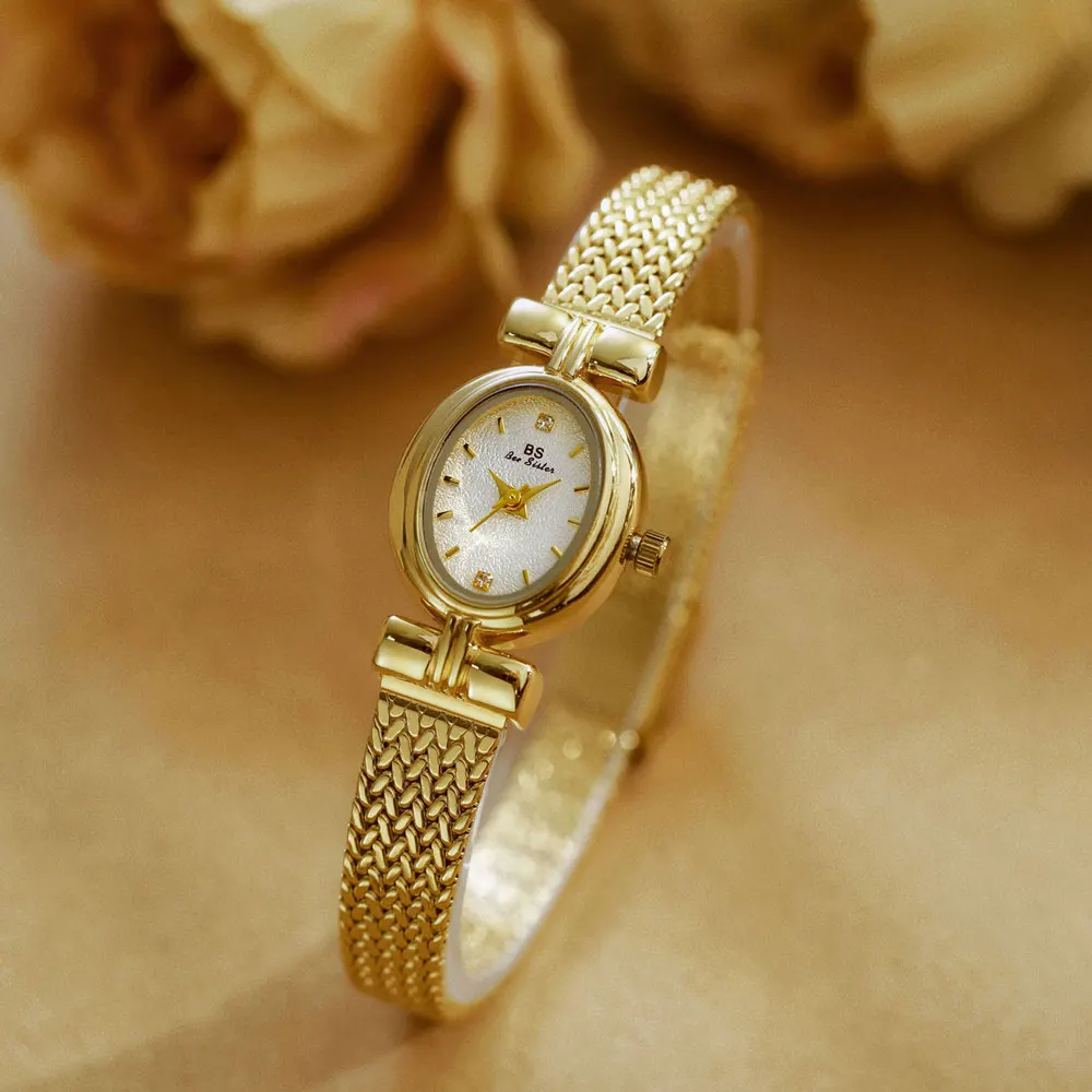 Golden Quartz Watch Wheat Ears Bracelet Watches For Women Small Dial Luxury Lady Wristwatch Female Clock Fashion Dress Gifts