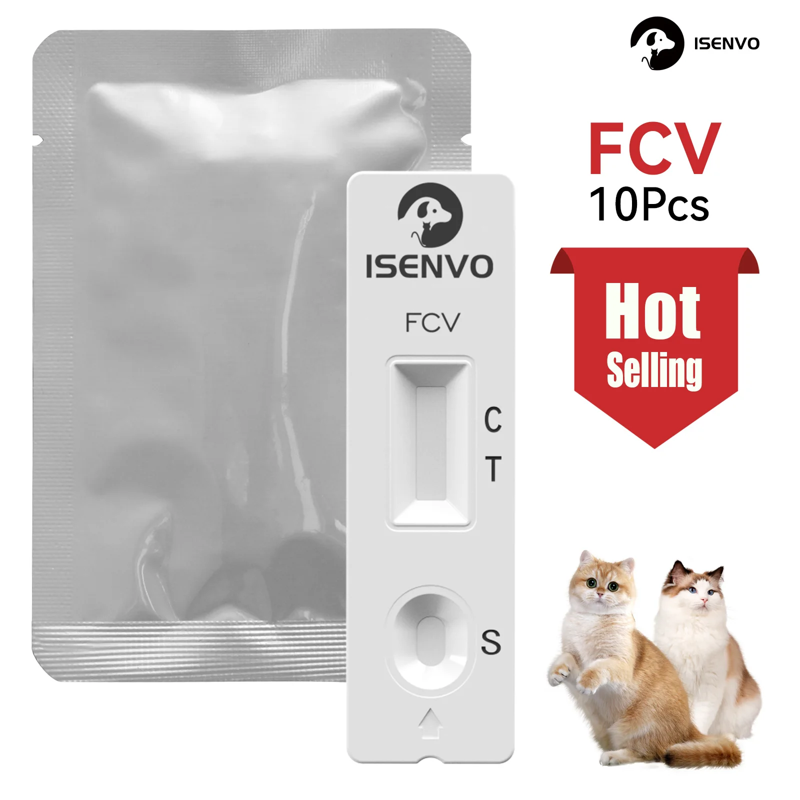 10 Pcs Feline Cat Calicivirus FCV Rapid  precision Test Kit Vet Home Nasal & Eye Swab Health Detection For Cats