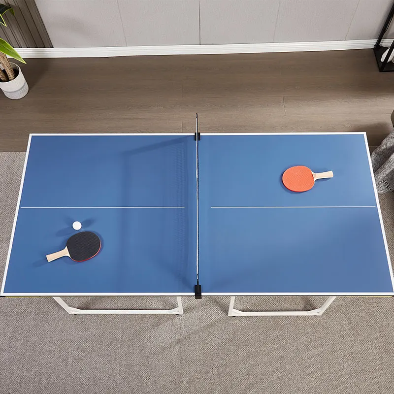 Folding Table Tennis Game Table MDF Material 2 Piece Portable Compact Design for Indoor Small Space Entertainment TT-1890 Black