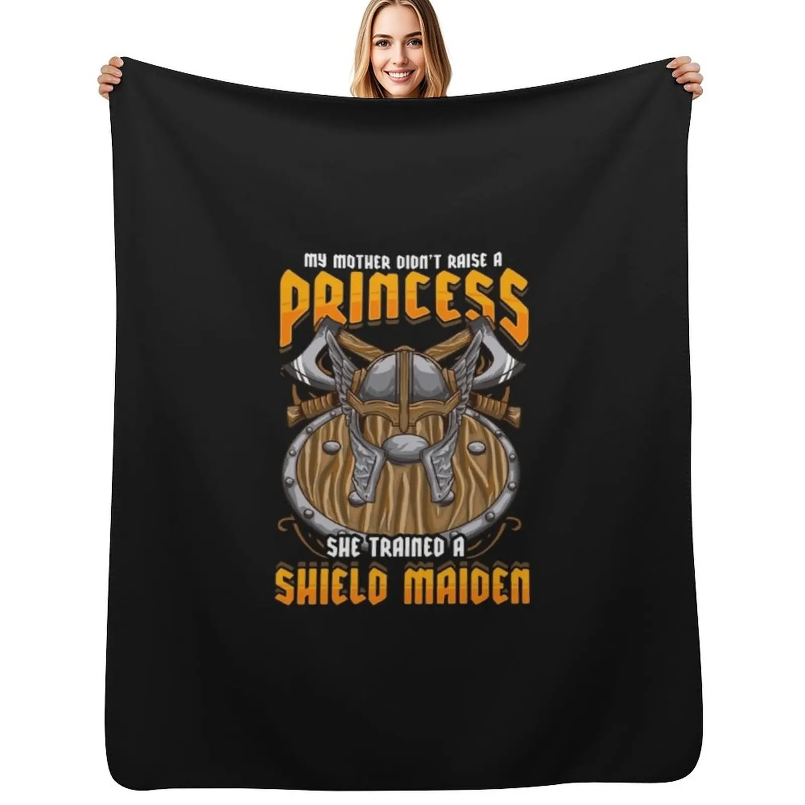 Forget Princess I Want To Be A Shield Maiden design Throw Blanket Soft Plush Plaid Retros Fashion Sofas Shaggy Blankets