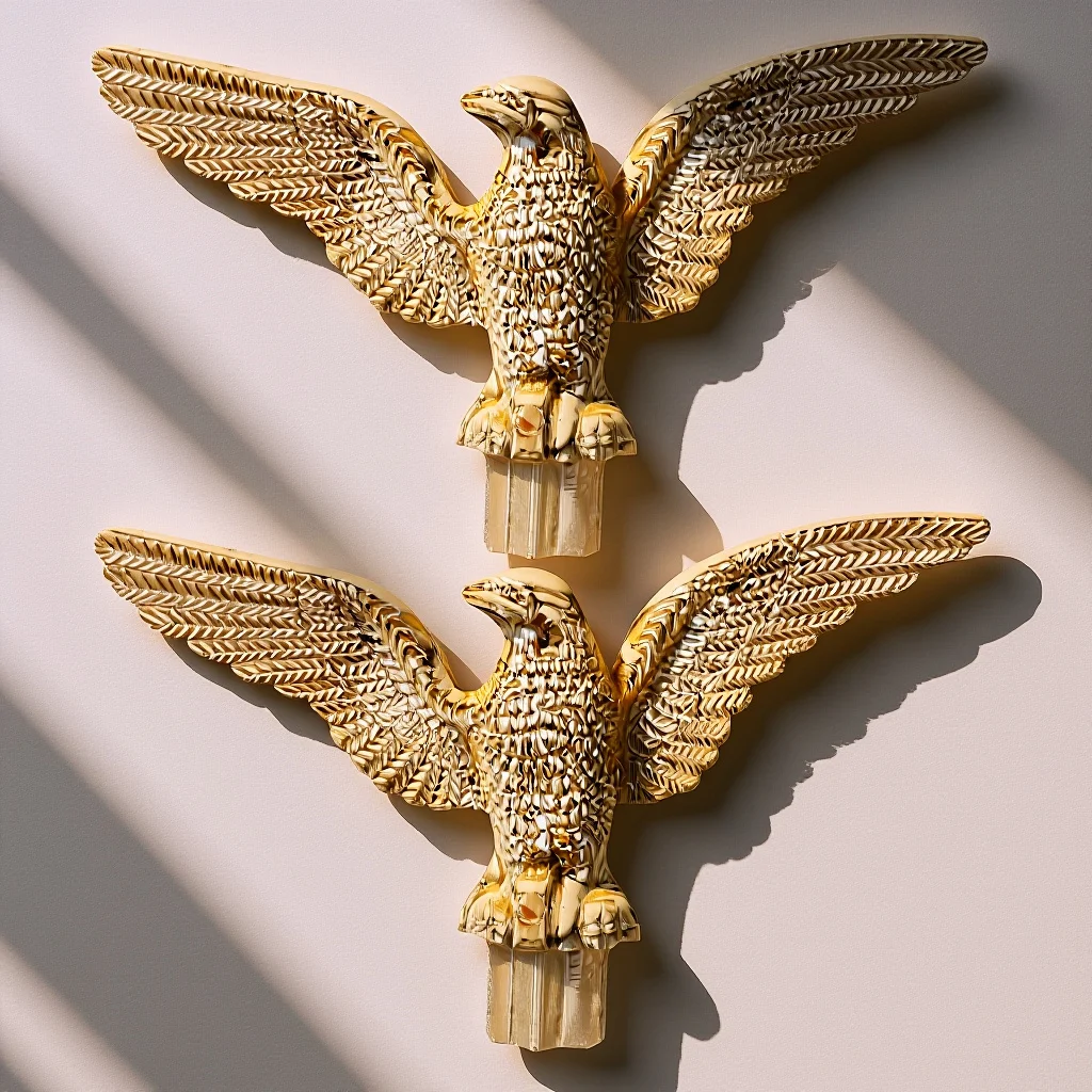 

2Pcs Flagpole Eagle Head Topper Durable Easy Install Outdoor Square Conference Hall Decorative Ornament Eagle Flag Topper