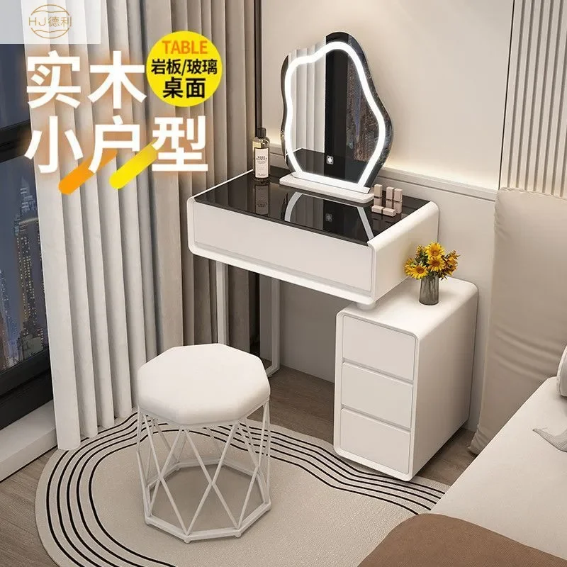 Small Apartment Solid Wood Dresser Modern Simple Bedroom Luxury Rock Slab Storage Chest High End Dresser for Home