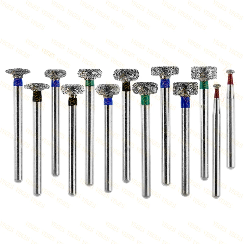 WR Type 10pcs Dental Strawberries High Speed Diamond Burs Drill Bits Dentistry Cutters Medium Emery Dentist Lab Tools