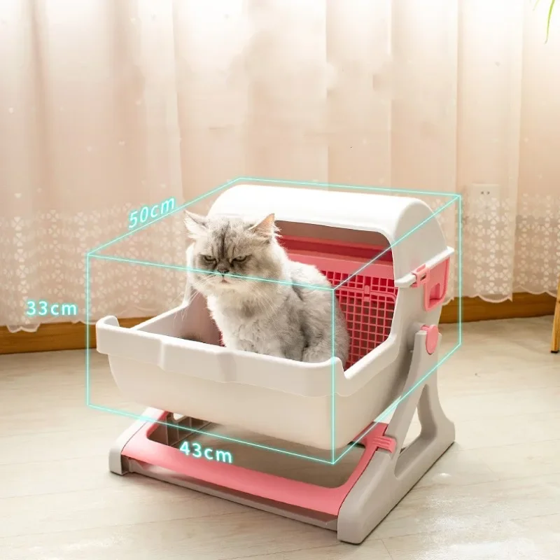 Cat Litter Box Cats Toile Sandbox Pet Semi-Automatic Quick Cleaning Training Kit Bedding Bedpans Kitten Litter Tray Luxury