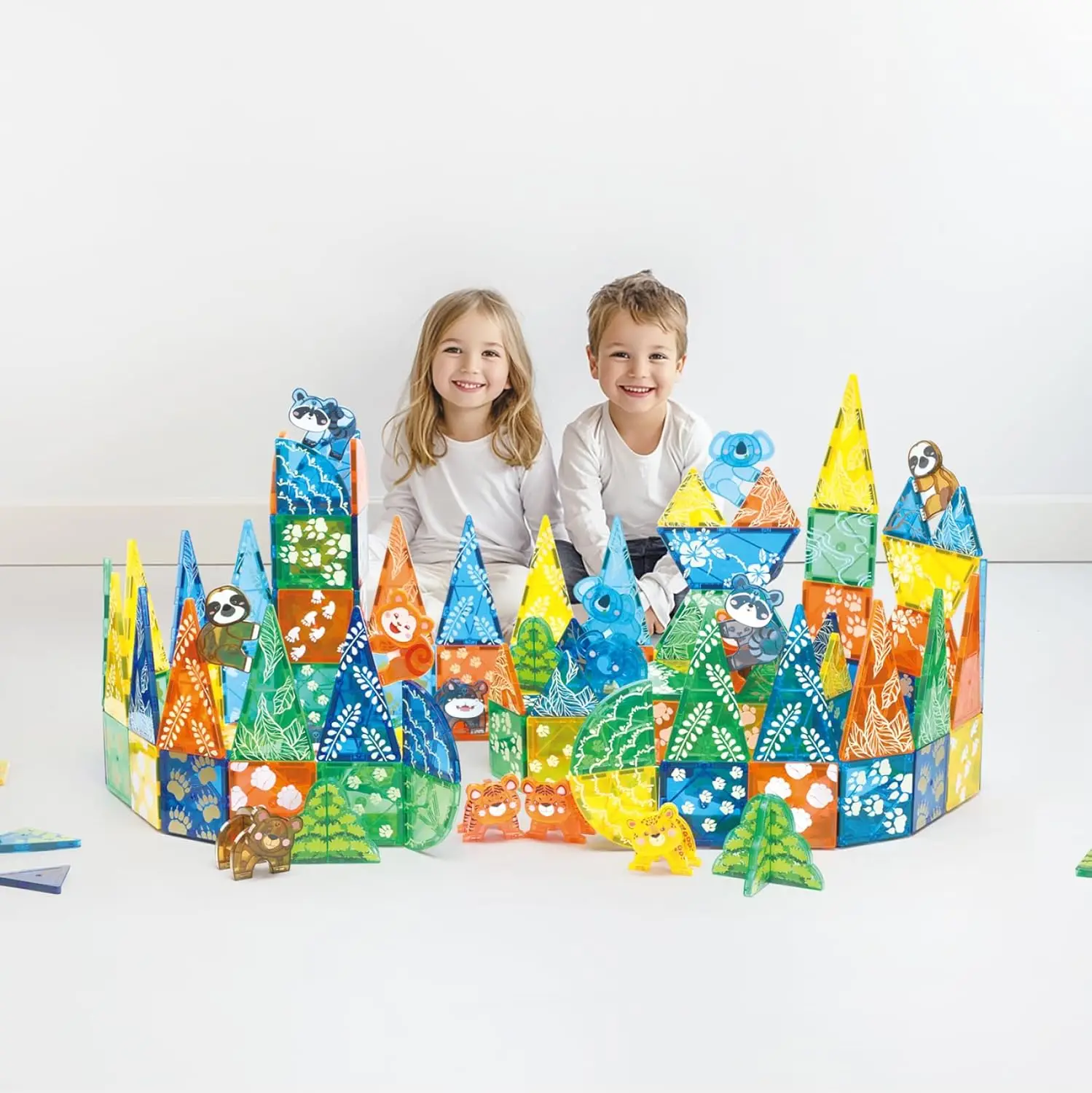 108 PCS Zoo Animals Magnetic Tiles Set,Magnet Building Blocks Farm World Toys,STEM AUTHENTICATED,Magnetic Animals for Kids Age 3