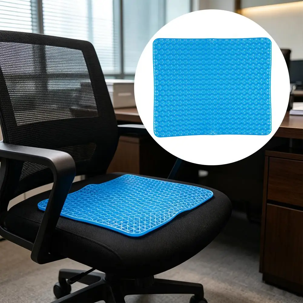 Gel Seat Cushion for Car, Cooling Cushion Breathable Honeycomb Design Absorbs Pressure Seat Cushion, Gel Cushion for Home Car