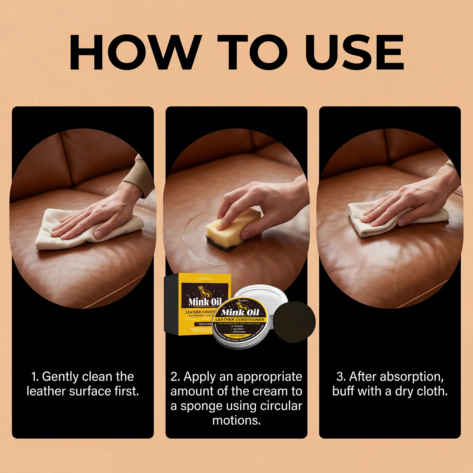 Leather Care Cream For Sofa Shoes Cleaning Stain Removal And Shine Enhancement