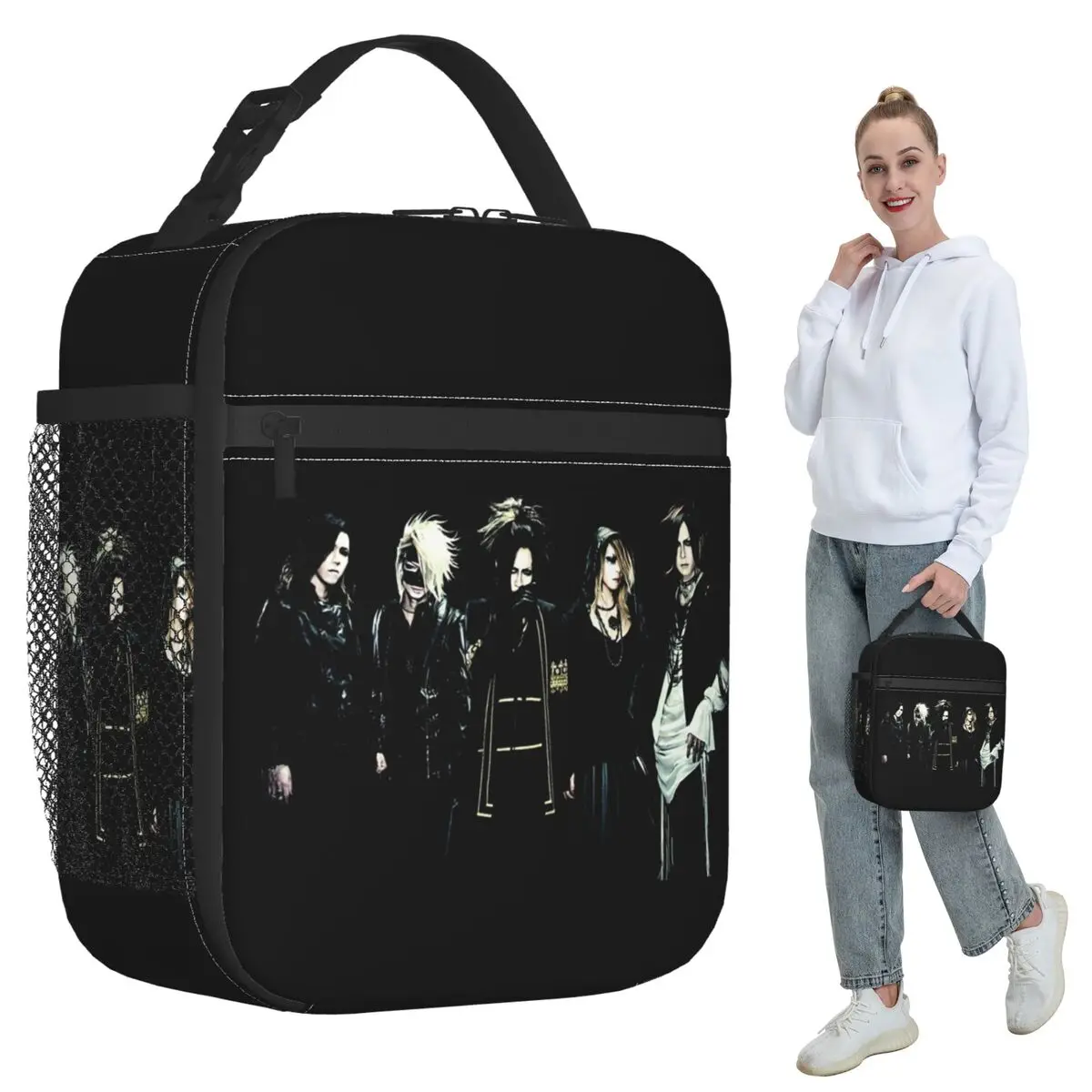 Bolsa térmica isolada para almoço da marca Japan Rock The Gazette, para mulheres, para escritório, caixa térmica para alimentos, à prova de vazamentos, recipiente para almoço