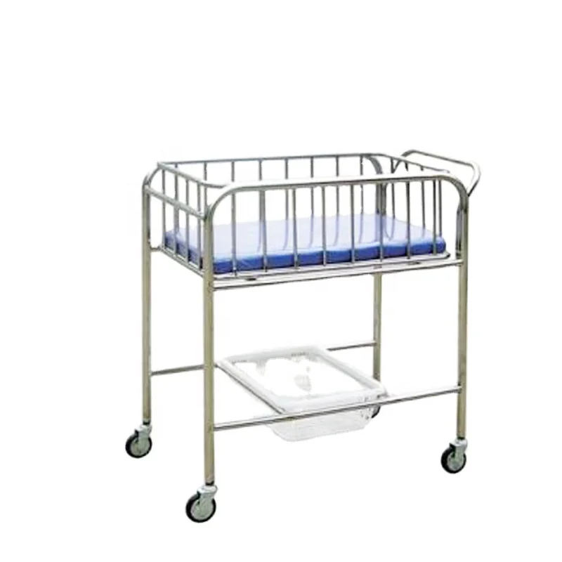 HC-M026 Factory Price Stainless Steel Hospital Home Baby Cot Baby Crib Bed