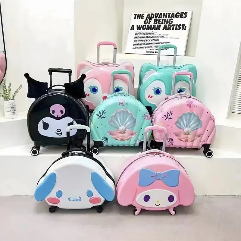 

Kuromi Cinnamoroll Anime Kawaii Sanrio Children Travel Luggage Cute Ins My Melody Boarding Storage Box Lovely Gifts for Kids