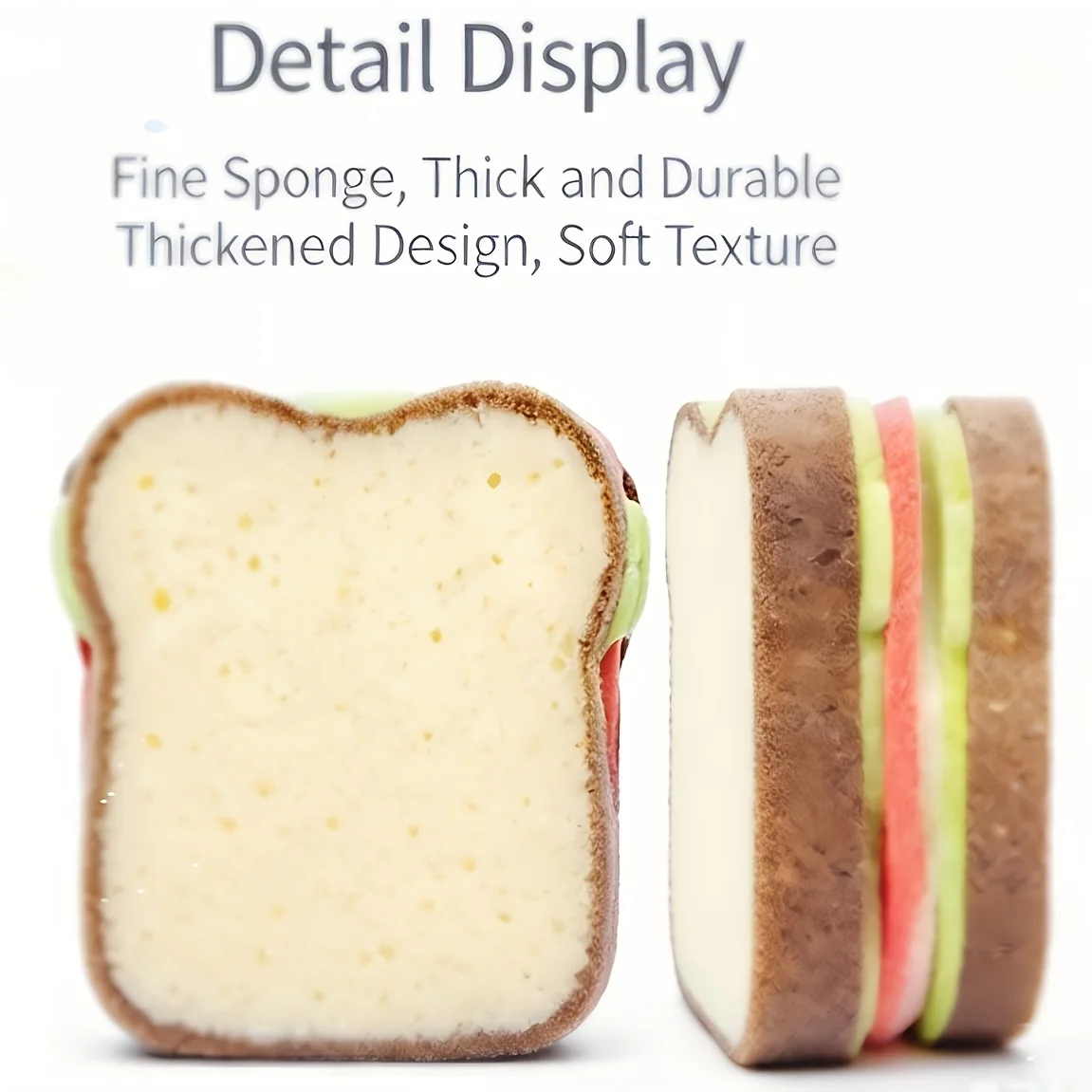

1pc sandwich toast-shaped kitchen sponge cleaning, washing dishes and scraping-free cleaning brush household cleaning tools.