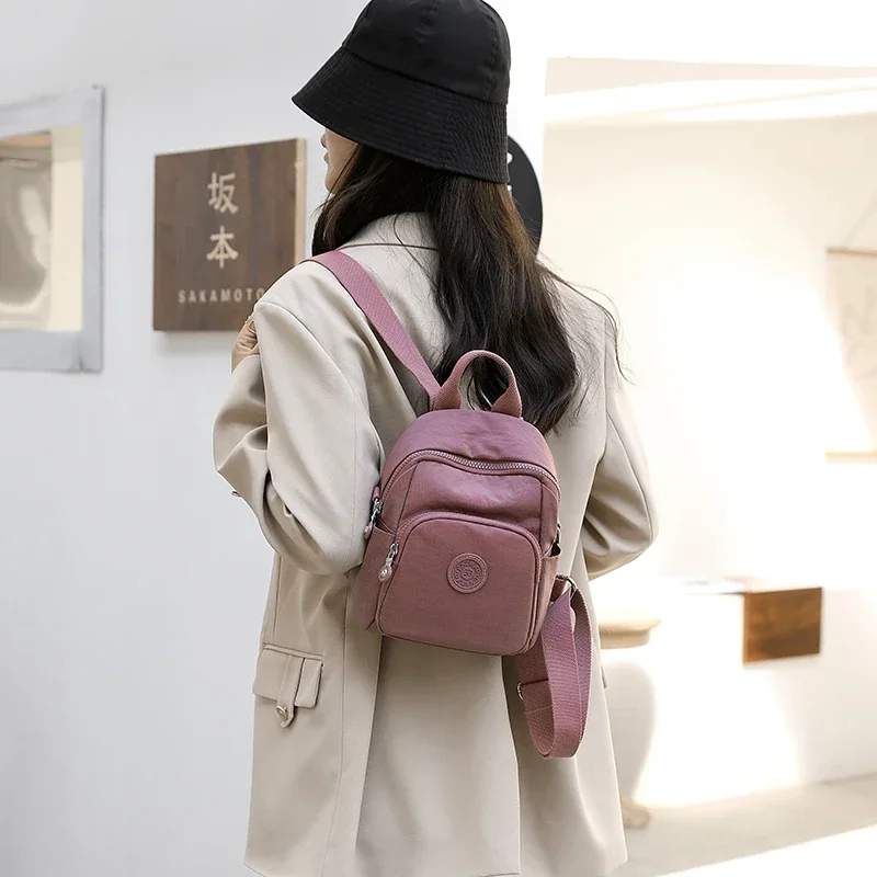 Korean Small Canvas Backpack Waterproof Fashion Shoulder Bags Women\'s Travel Casual Backpack College Students School Bag