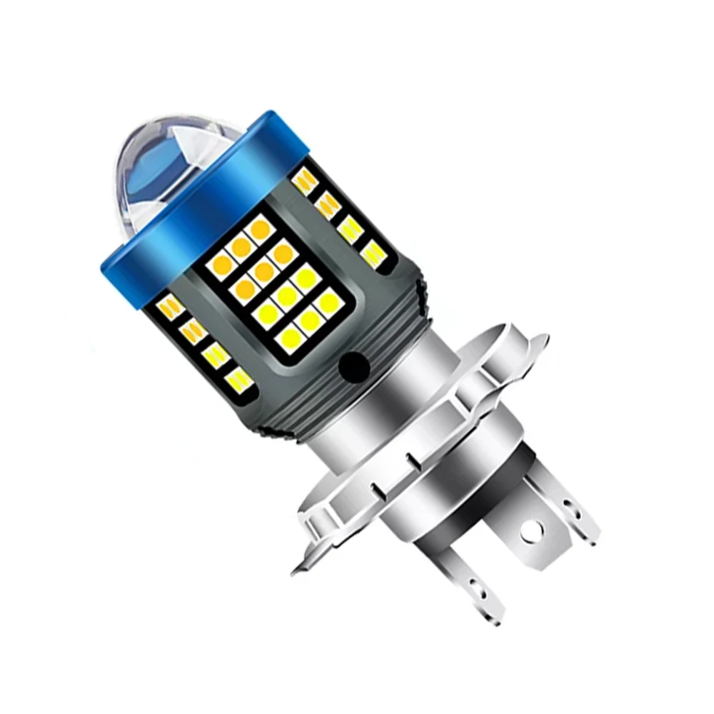 H4 LED المصابيح الأمامية للدراجات النارية الأبيض عالية منخفضة شعاع العارض عدسة الضباب مصباح سكوتر دراجة نارية كشافات