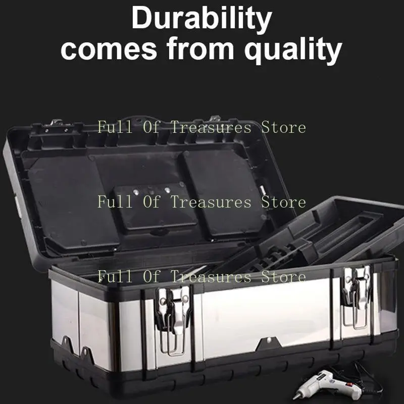 14/17 Inch Household Portable Stainless Steel Tool Organizer Multifunctional Car Storage Tool Box Tool Organizer