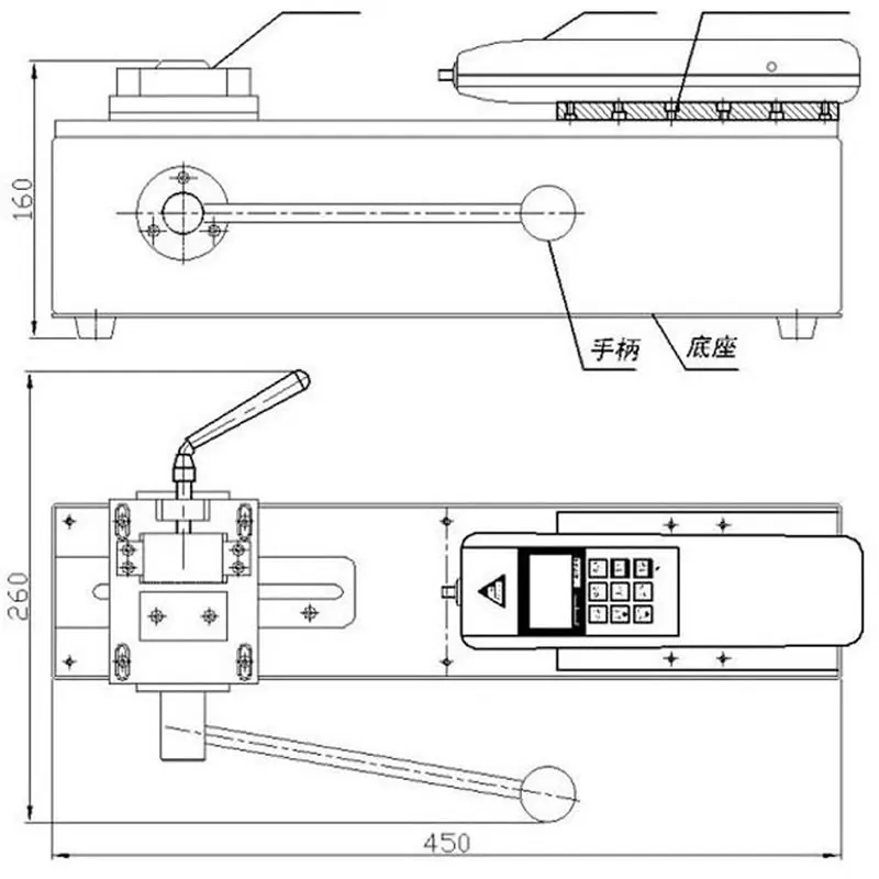 500N Digital Pointer Push Pull Force Gauge Manual Horizontal Tension Tester 50mm Stroke for Harness Terminal Inspection