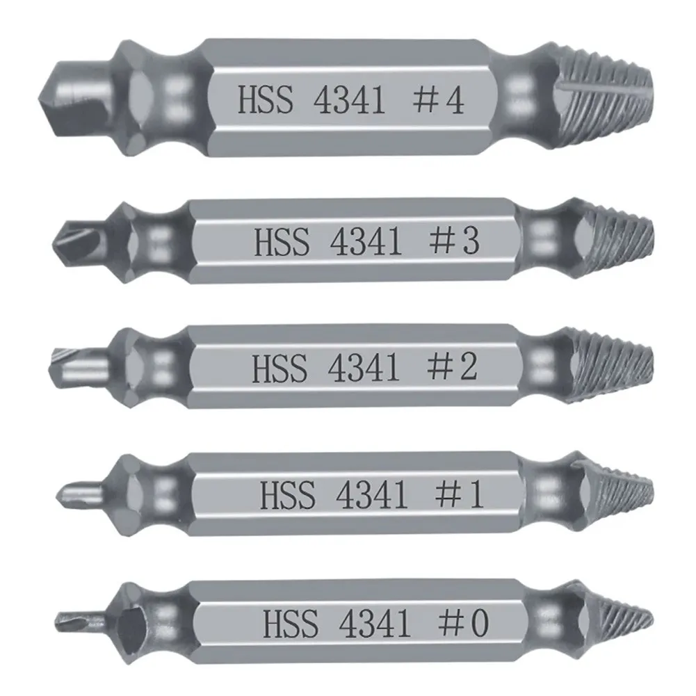 Silver Damaged Screw Remover Stripped Drill Broken Bolt Damage Screw Drill Bits Easy Out Remover Stud Reverse Tool