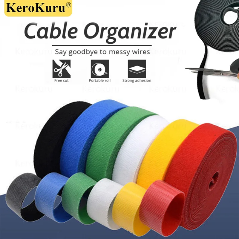 

5/1m Cable Winder Cable Organizer Ties Mouse Wire Earphone Holder USB Charger Cord-Free Cut Management Phone Hoop Tape Protector