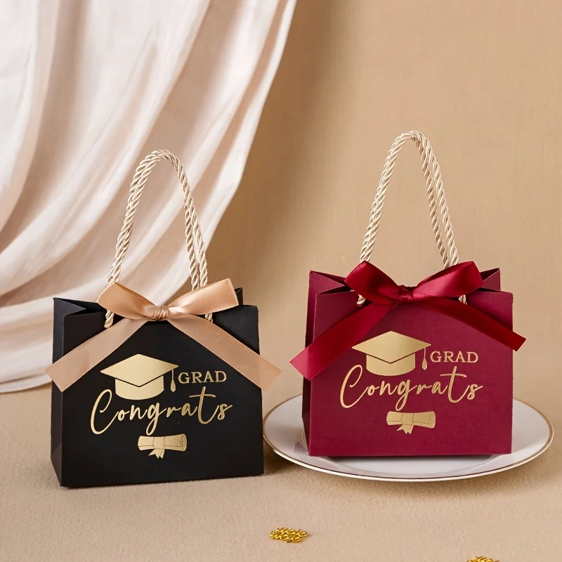 Doctor's Hat Handheld Gift Bag Box Graduation Season Candy Paper Box Bachelor's Hat Suitable for Candy Chocolate and Party Gifts view 3