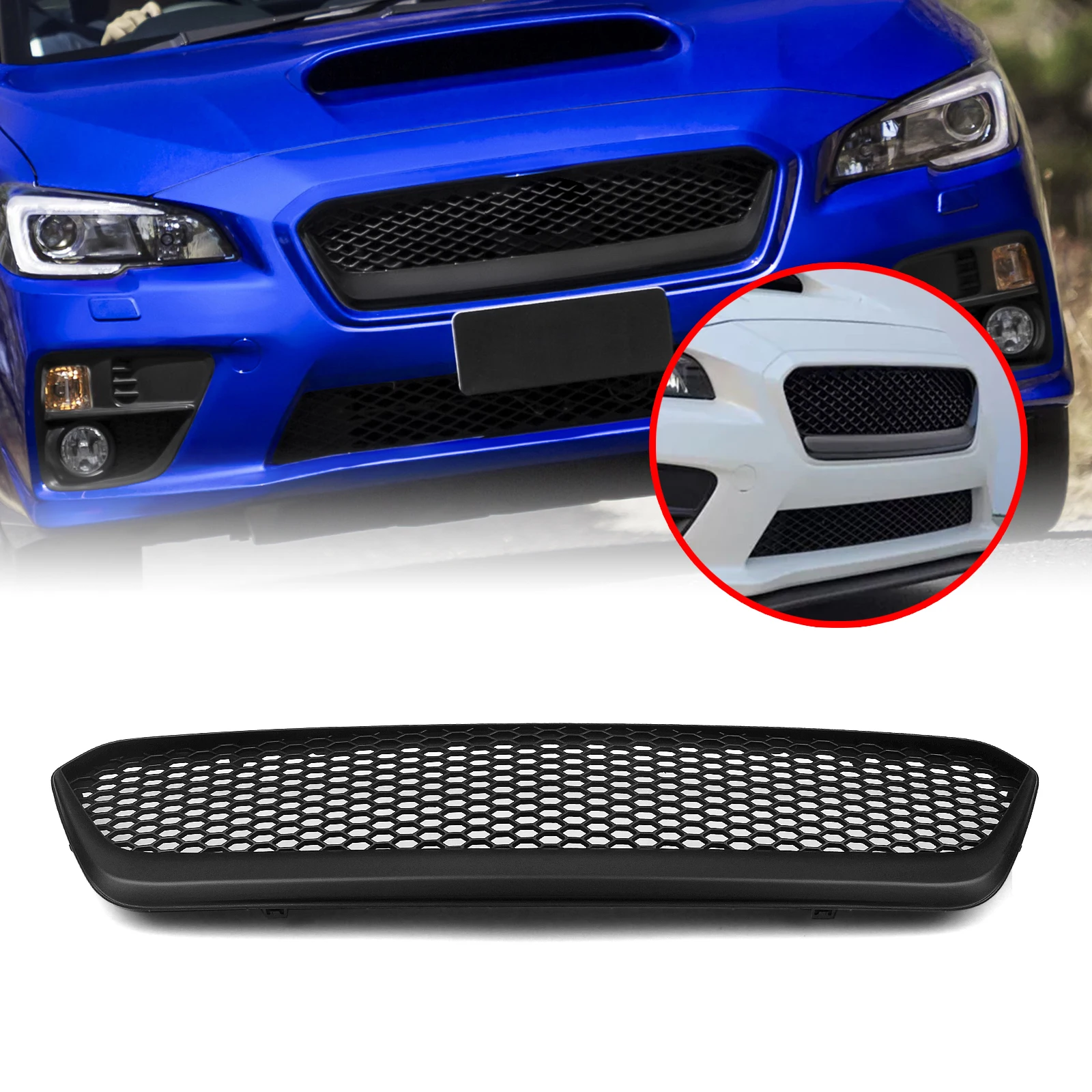 

Для Subaru WRX 2015-2017 передняя решетка гоночная решетка из углеродного волокна/глянцевый/матовый черный верхний бампер сетка капота