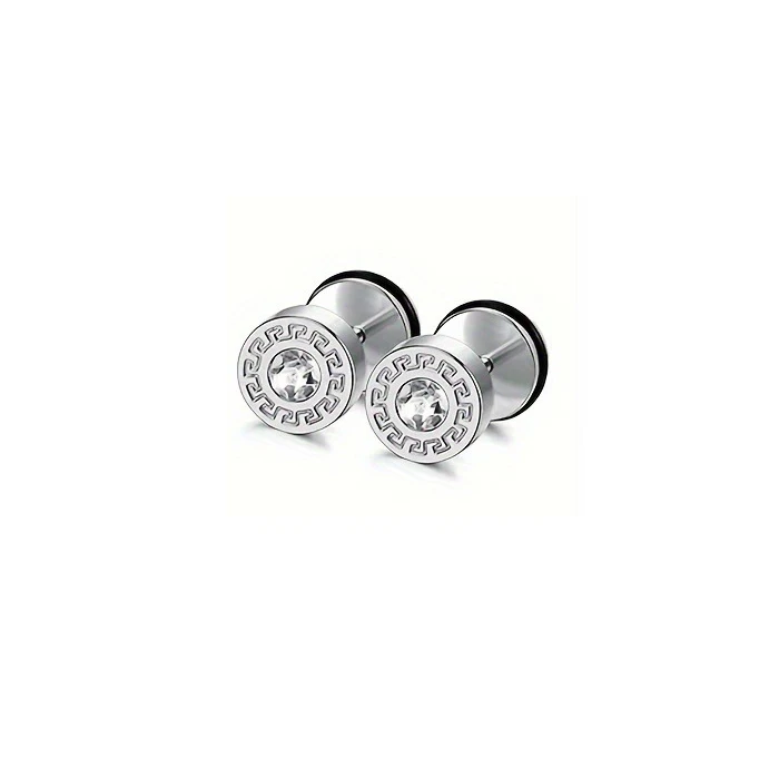 Men's Hypoallergenic Zirconia Stud Earrings, Gift Set