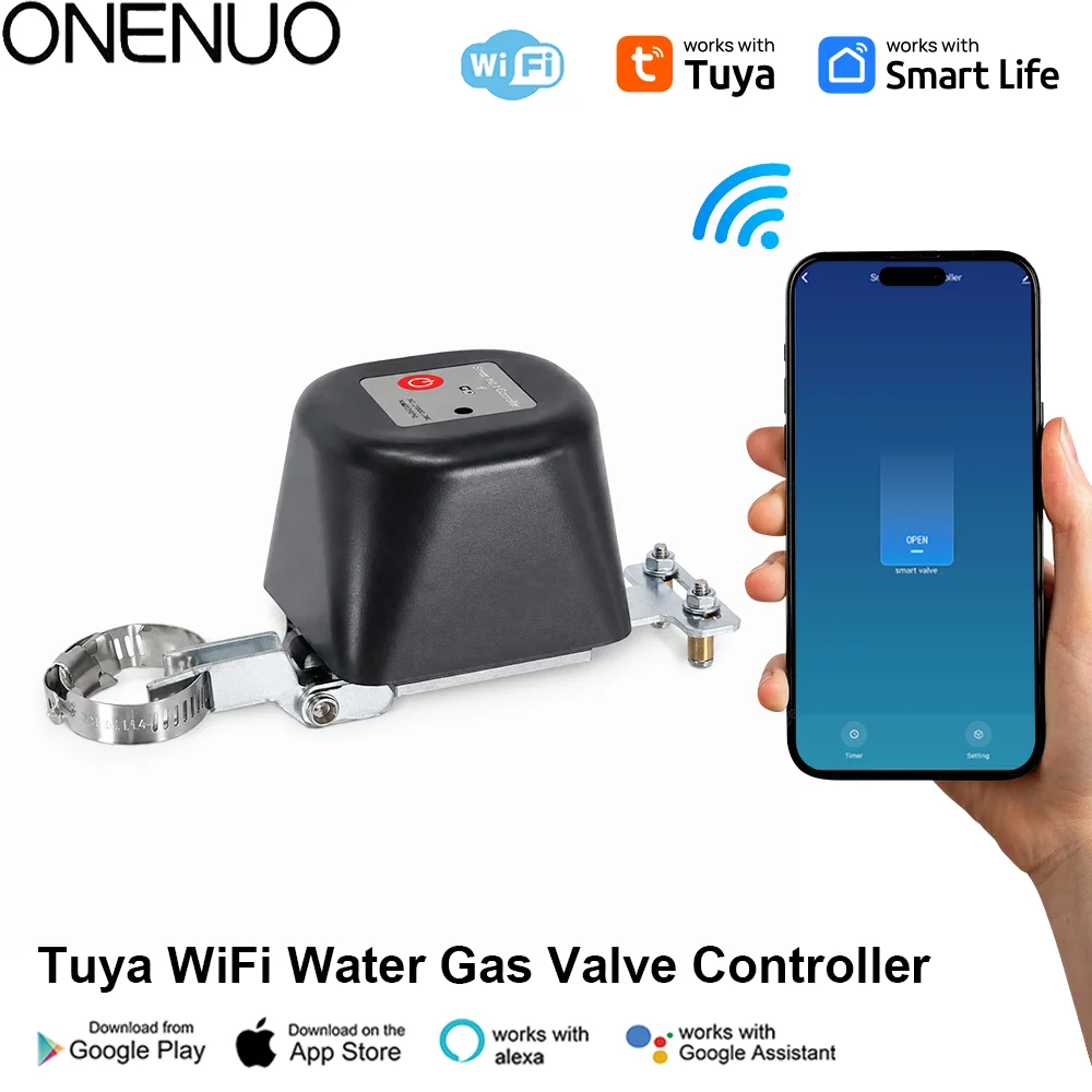 wifiガスバルブtuyaスマートガス遮断弁リモートコントロールガスバルブアクチュエータ、家庭用キッチン安全装置、alexa、google対応