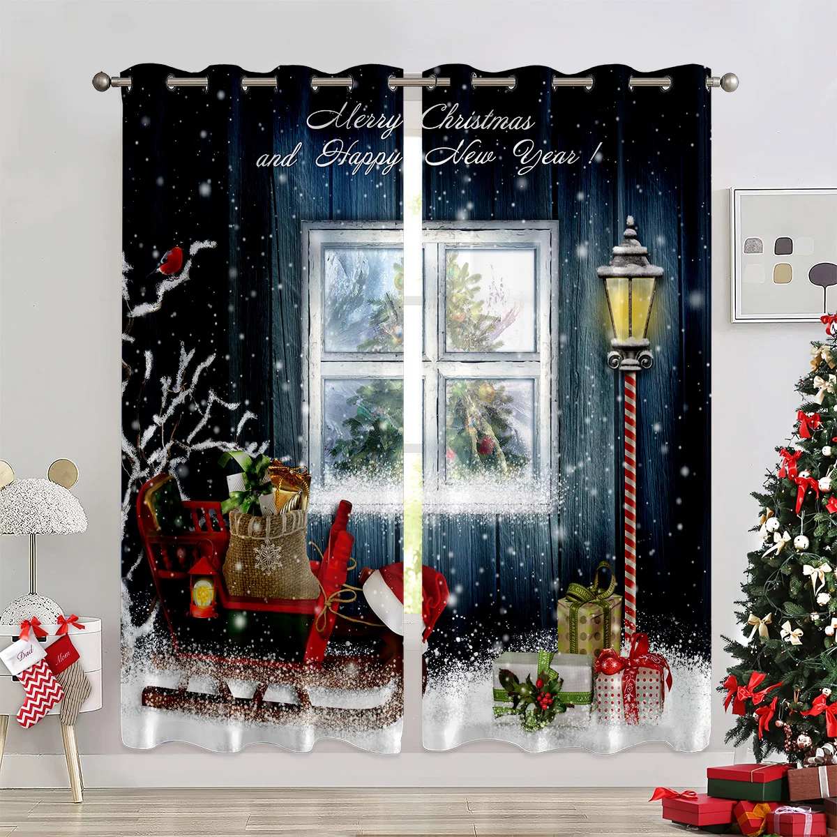 

The latest bedroom curtains with Christmas theme in 2024 are suitable for Christmas home decoration.