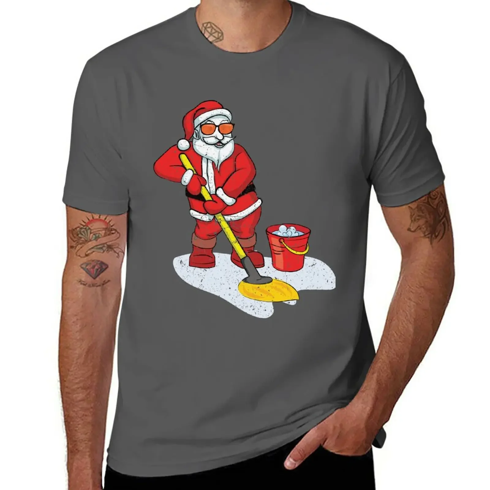 Santa Brought a Mop and Bucket Vintage T-Shirt cute clothes custom t shirts oversized t shirt men