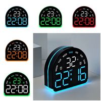 Wall-mounted Electronic Wall Clock Multi-functional Date Digital LED Clocks Calendar 12/24H Alarm Clocks for Bedroom