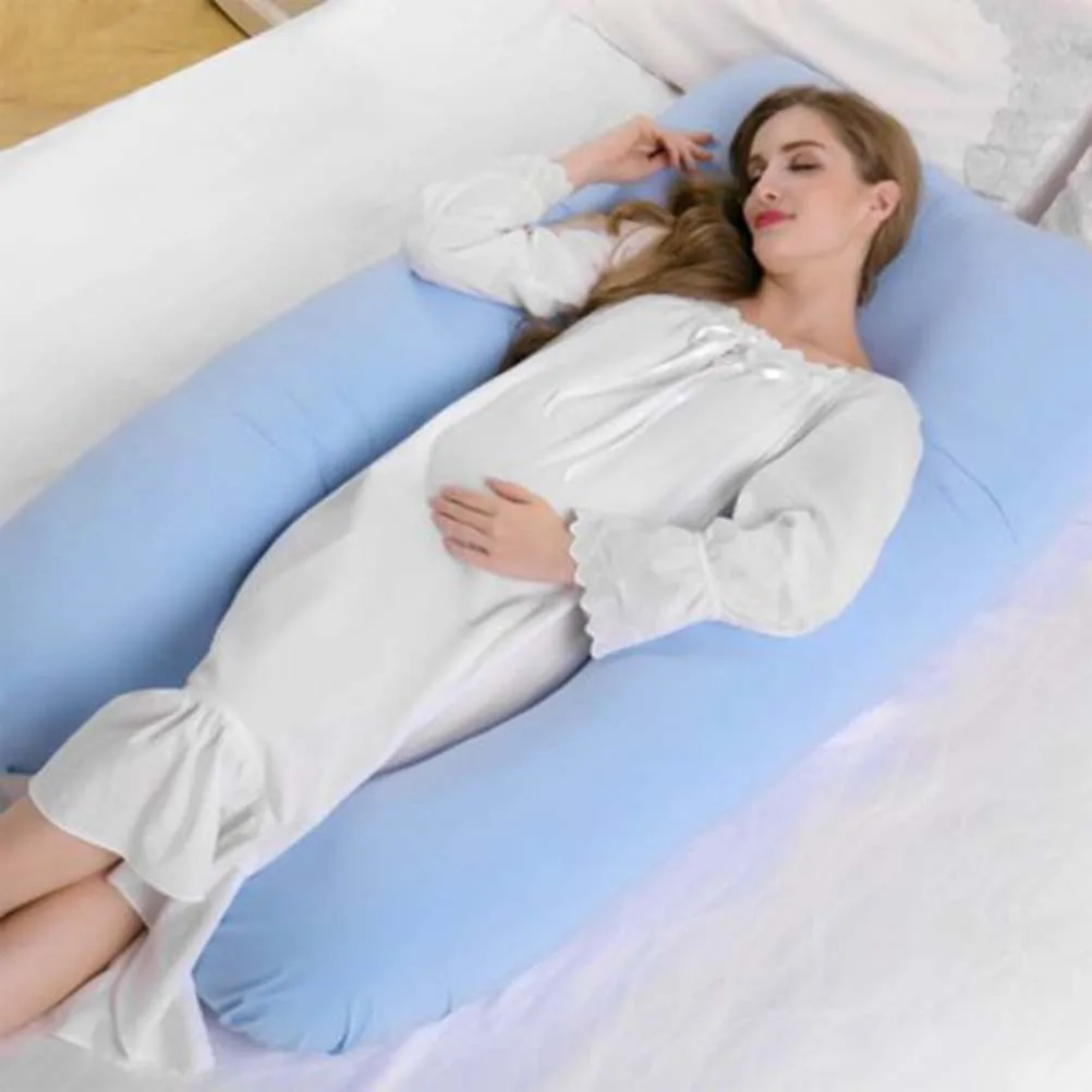 

U-shape Sleeping Pillow Case Pregnant Women Body Support Pregnancy Supporter Cover Long Enough Zipper Design Washable Cotton