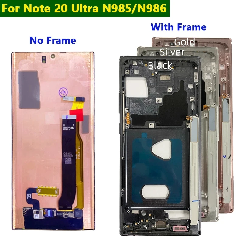 OLED Front Screen Assembly For Samsung Galaxy Note 20 Ultra SM-N985F SM-N986B Touch Display LCD With Frame Digitizer Replacement