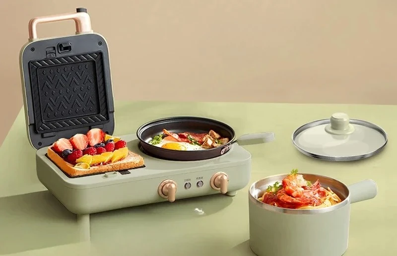JJSandwich Breakfast Machine Household Cooking Pot Lazy Light Food Multifunctional 4-in-1 Press Toast Spit Driver