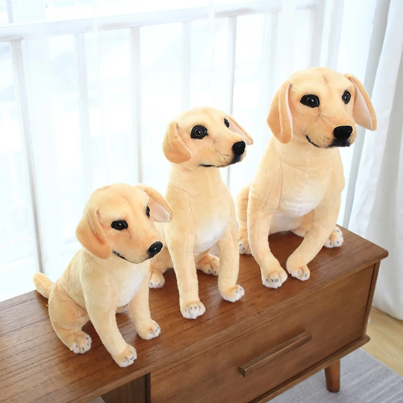 Like Real Prone Simulation Labrador Dog Plush Doll Stuffed Golden Dog Bedroom Decor Retriever Pets Animal Kids Christmas Gift