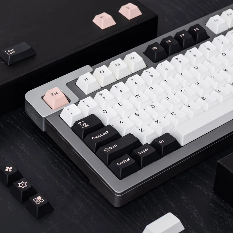 Imagem -05 - Olivia Keycaps para Teclado Mecânico 177 Teclas Rosa Branco Preto Pbt Duplo Tiro Cherry Perfil Caber 68 75 84 96 980 100 Gk61