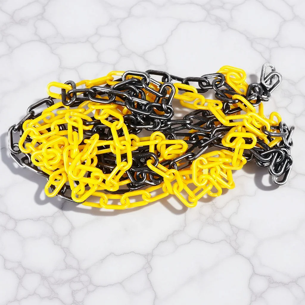 1 لفة 6 متر سلسلة أمان بلاستيكية عالية الوضوح مقاومة لتسرب الماء لمستودع المصنع حاجز أمان سياج فستان ديكور معلق