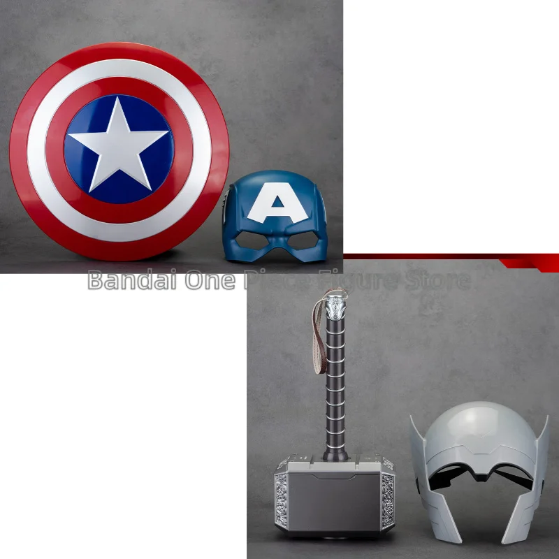En Stock SHF Marvel's The Avengers Capitán América Máscara y Escudo, Thor Máscara y Martillo Figura de Acción Anime