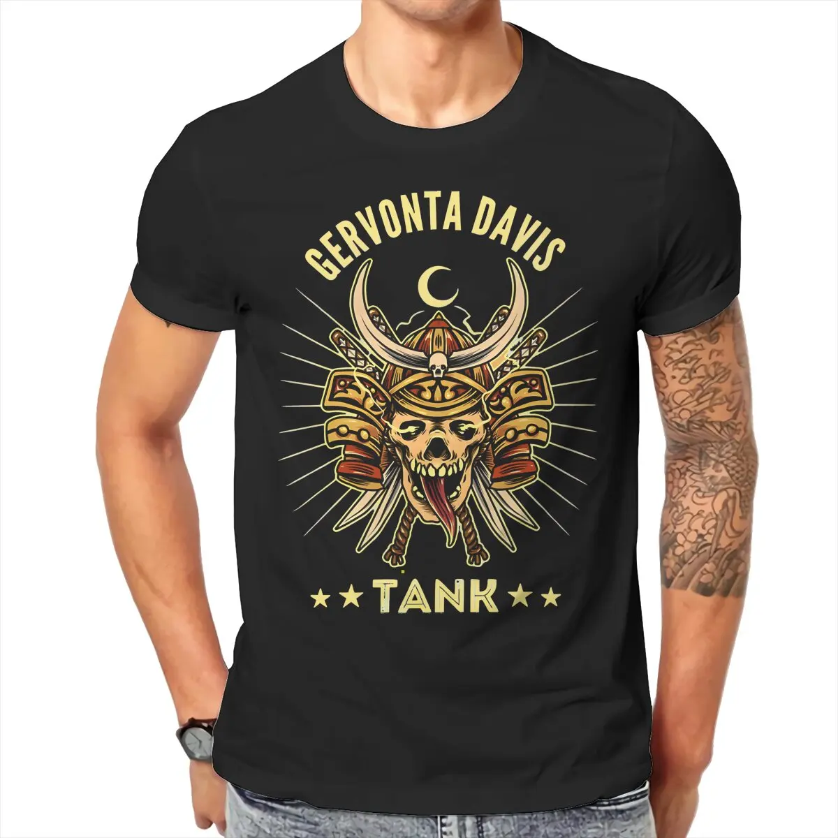 Gervonta Davis Skull Tshirt Classic Alternative Men's Tshirts Tops Large Cotton Crewneck T Shirt