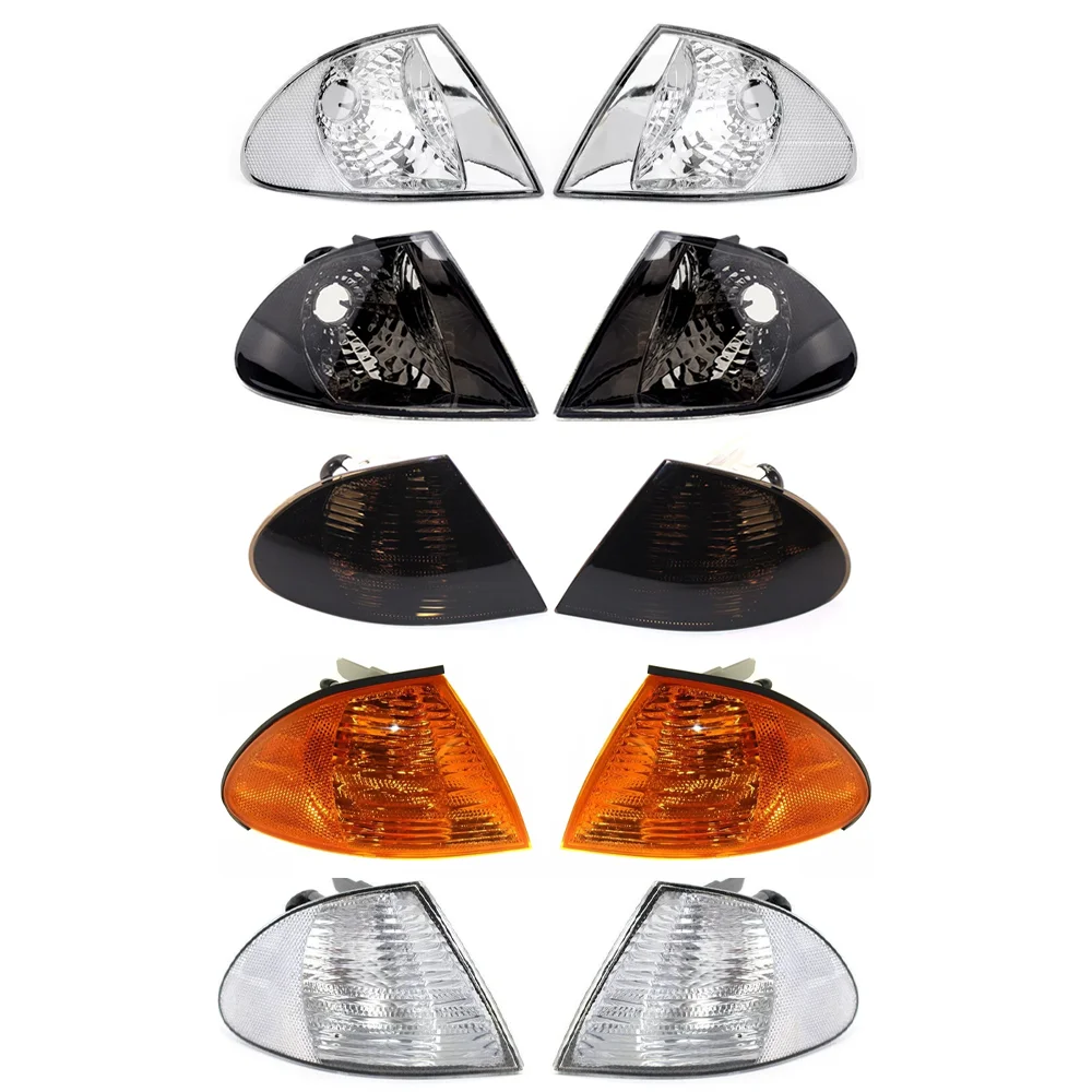 

Left Right Corner Lights Turn Signals Front Turn Signal Lamp for BMW E46 3 Series Sedan 1998-2001 No Bulbs White Lens