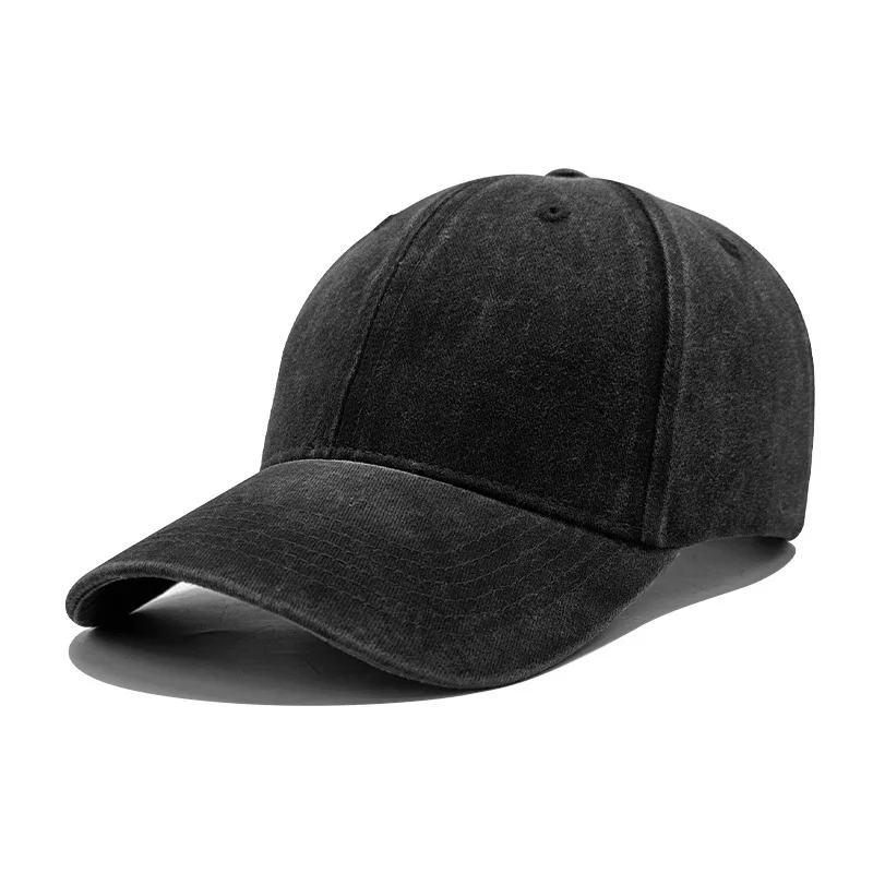Customized Printed Logo Vintage Distressed Washed Cotton Baseball Hat Cotton Snapback Cap Hip Hop Soft Top Solid Color Hat