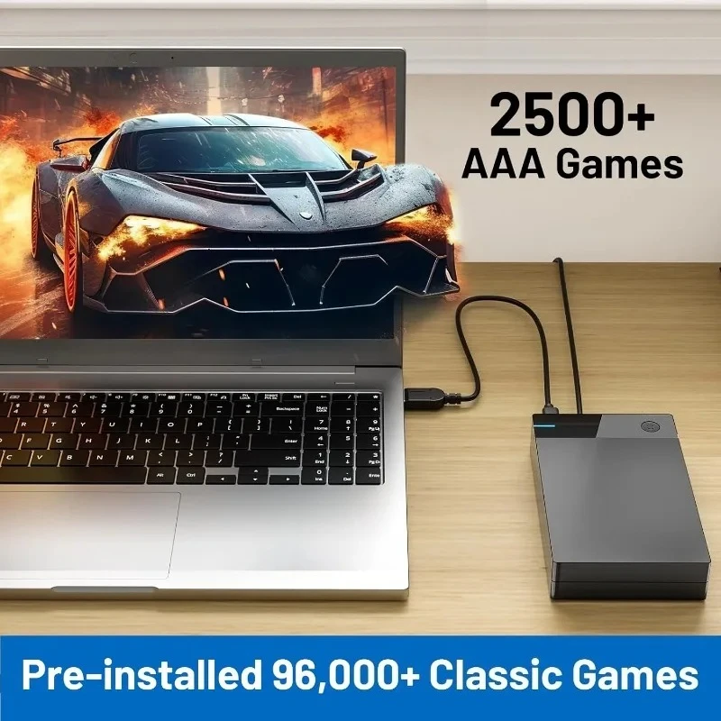 محرك الأقراص الصلبة للألعاب الرجعية سعة 12 تيرابايت مع 96000+ ألعاب كلاسيكية، متوافق مع أكثر من 400 محاكيات، ألعاب 6000+3D، محرك الأقراص الصلبة المحمول للألعاب #2